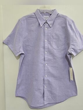 nwt FIVE FOUR los angeles size XL Short Sleeve Button Down Cornwall Shirt Purple